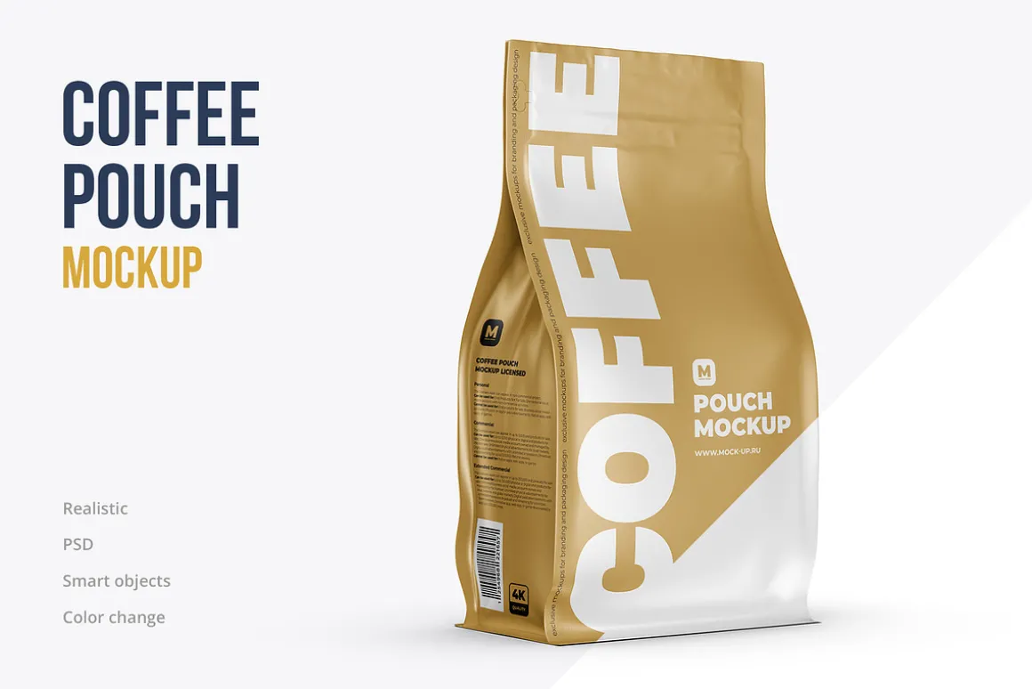 Zip Flat Bottom Pouch mockup 5PSD