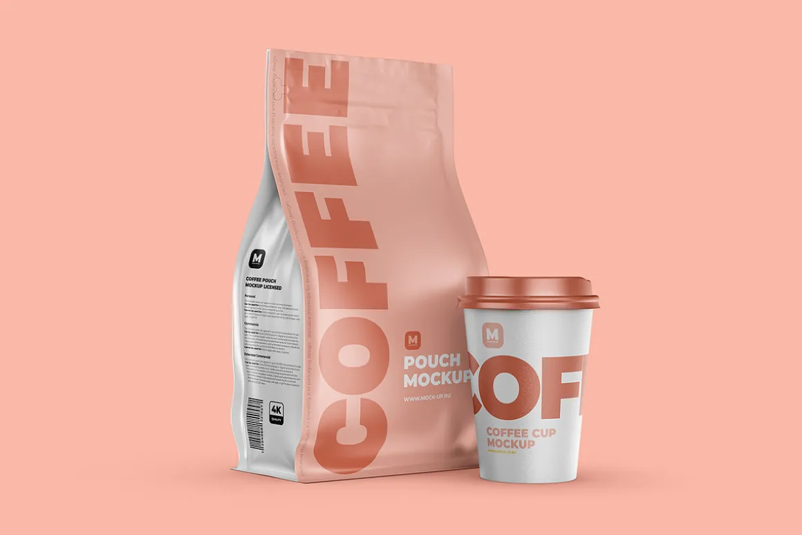 Zip Flat Bottom Pouch mockup 5PSD