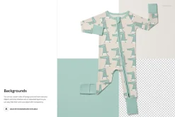 Zip Up Baby Pajama Mockup Set