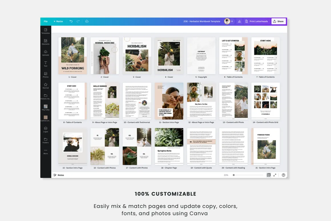 ZOE | Canva Herbalist eBook Template